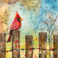 “Hope is the Thing With Feathers” 5x7 Original mixed media painting by Christy Rae Emfinger